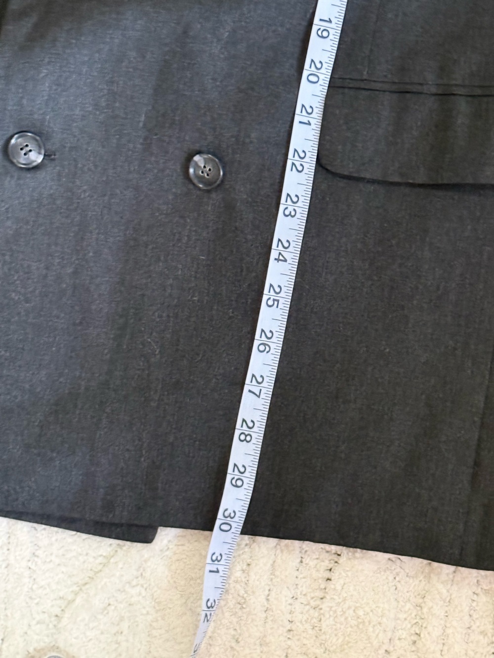 De Vonaire Charcoal Gray Wool Double Breasted Blazer Large - Picture 12 of 14
